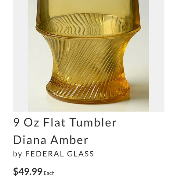 Vtg Federal Glass Diana Amber *RARE* 9oz Tumbler - Picture 5 of 5